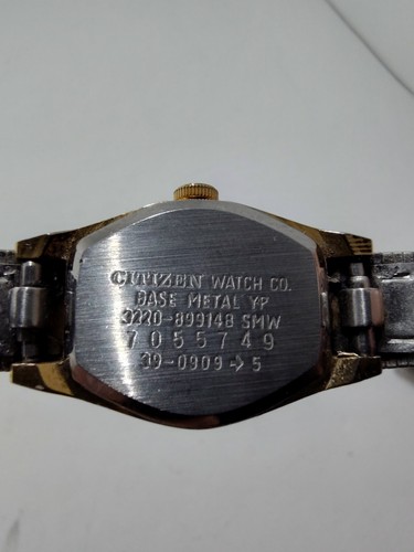 Vintage Citizen CQ Uhr Damen 17mm cremefarbenes Zifferblatt goldfarben 3220-899148 neue Batterie - Bild 11 von 11