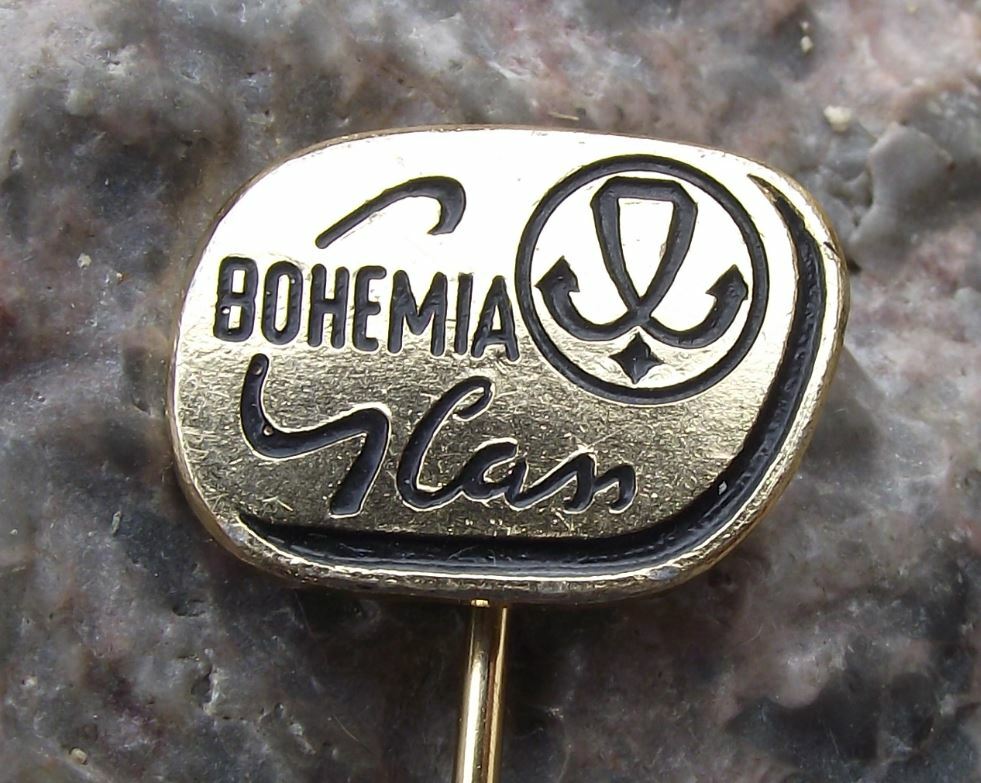 Antique Bohemia Glass Bohemian Czech Crystal of Czechoslovakia Pin  