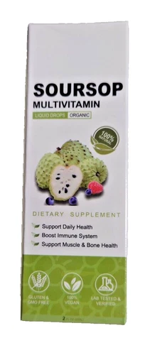 High Strength Organic Soursop Leaves & Fruit Tincture 60ml Bottle. 2050mg. UK