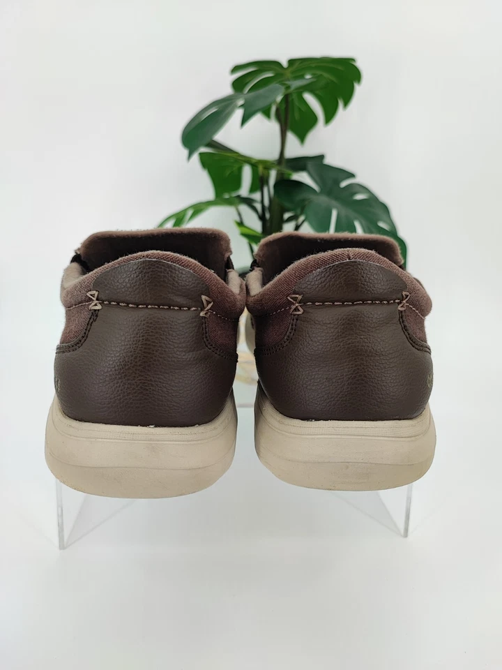 Mocasín sin cordones Crocs Kinsale marrón de lona para hombre talla 10 EE. UU. Foto 3 de 4