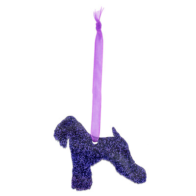 Weich beschichteter Wheaton Hund Glitzer Weihnachtsdekoration - 11 Farben zur Auswahl.