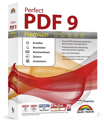 Perfect PDF 9 Premium - erstellen,bearbeiten,sichern,kommentieren-PC DVD-ROM NEU