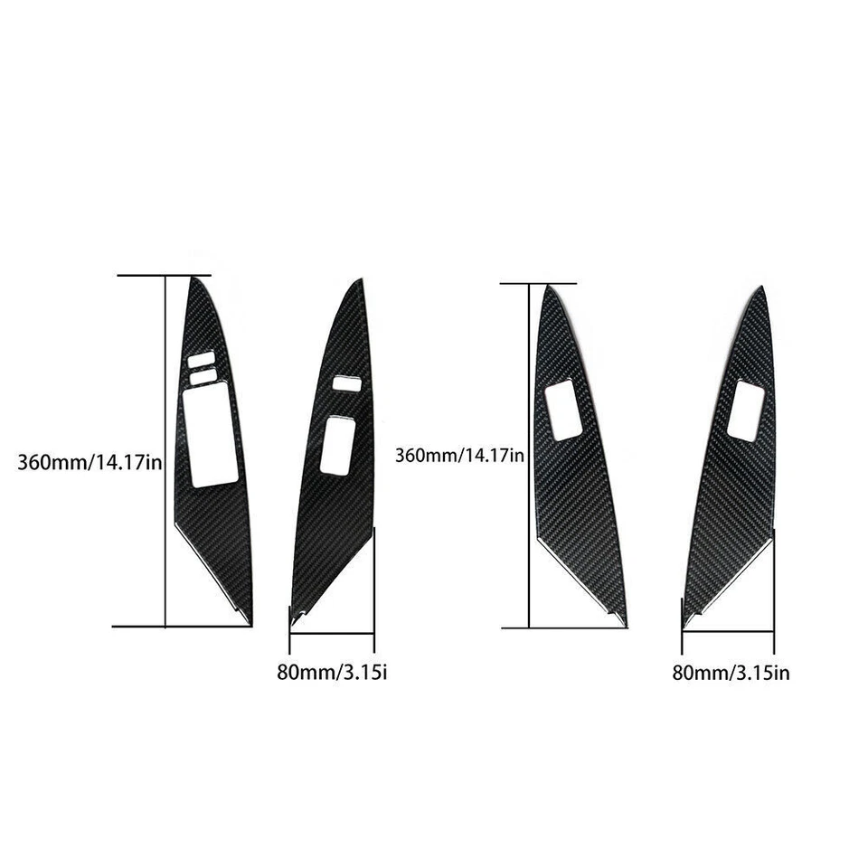 Cubierta de control de ventana interior de fibra de carbono 4 piezas para Toyota Camry 2007-2011 Foto 3 de 4