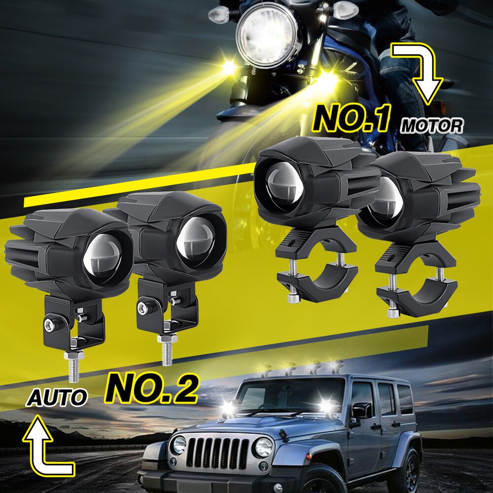 Notor Light Pair 100W Motorcycle Headlight Fog Lights Led Auxiliary Driving Light ...