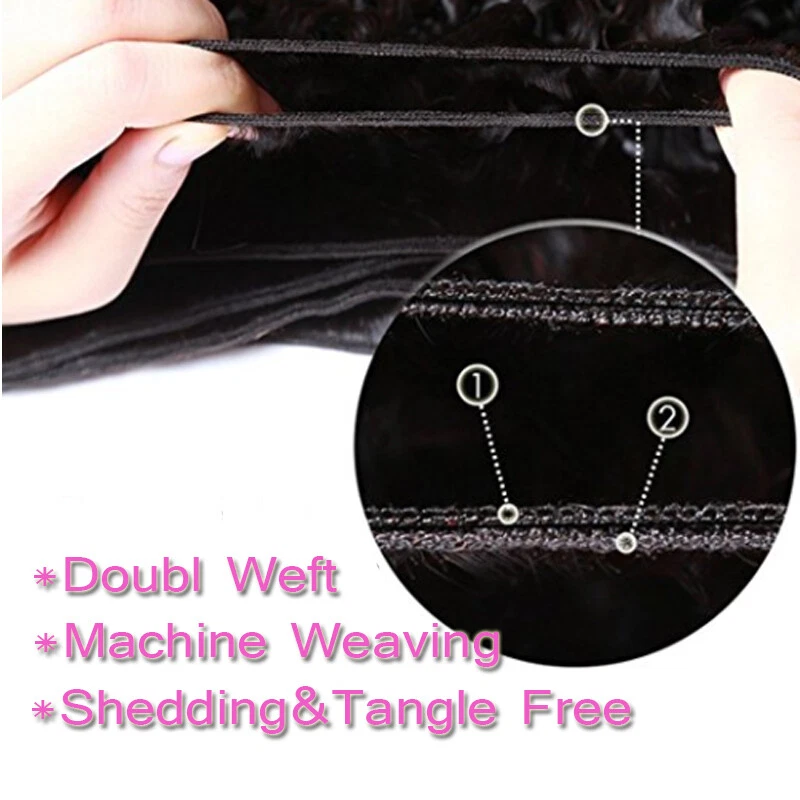Cabello humano virgen sin procesar 1-4 paquetes extensiones de trama tejido cabello brasileño EE. UU. Foto 4 de 4