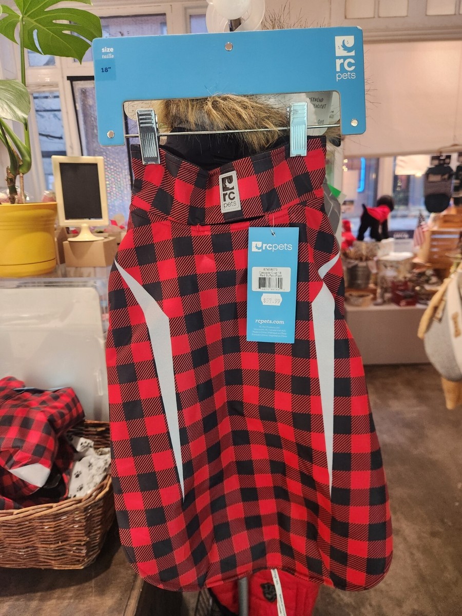NWT RC Pets Size 18 Red Buffalo Plaid Shasta Dog Coat