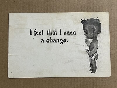 Postcard Humor Comic Baby Diaper I Feel I Need a Change Vintage 1910 PC