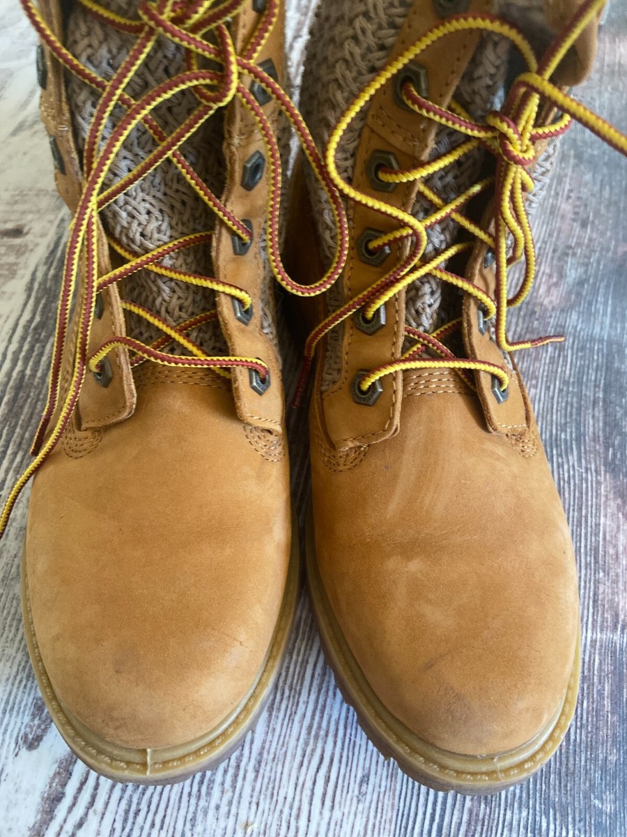 TIMBERLAND LADY'S HIKINGS BOOTS CROCHET OPEN WEAVE KNIT