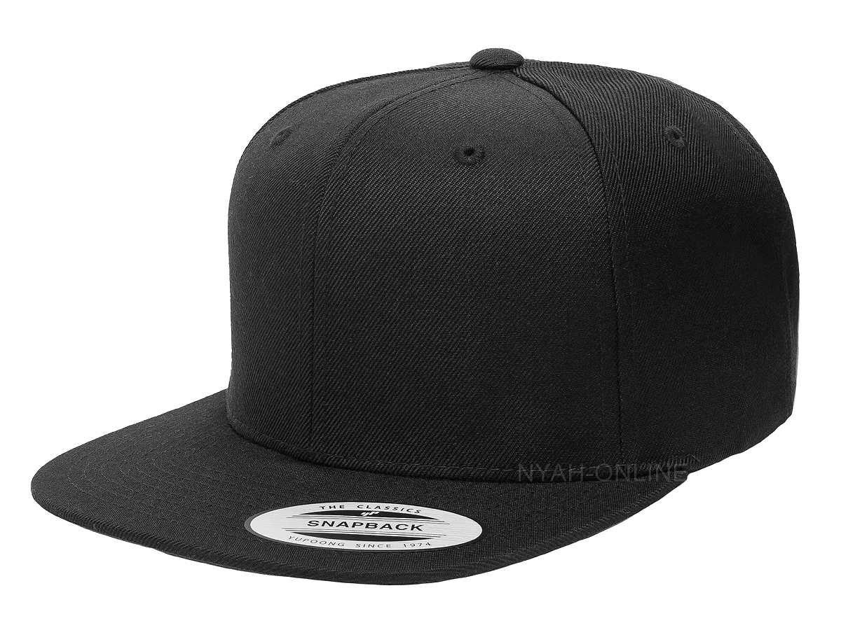 NEW PREMIUM SNAPBACK CAP BLACK PLAIN BASEBALL HIP HOP ERA FITTED FLAT PEAK HAT