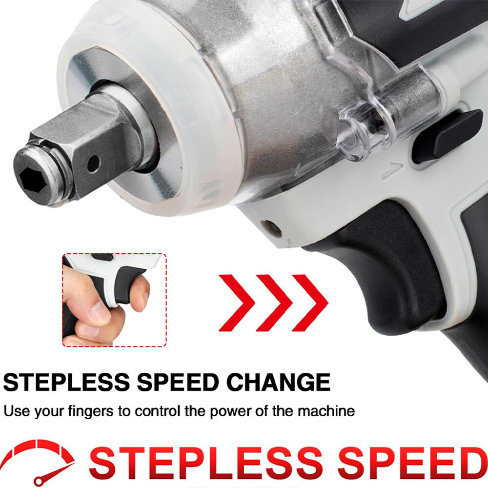 21V Cordless Impact Wrench 1/2" 850Nm High Torque Brushless Drill for Makita 18V