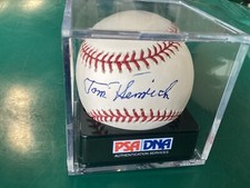 Tommy Henrich Autographed Baseball NY Yankees PSA Graded 9.5 Signature 10