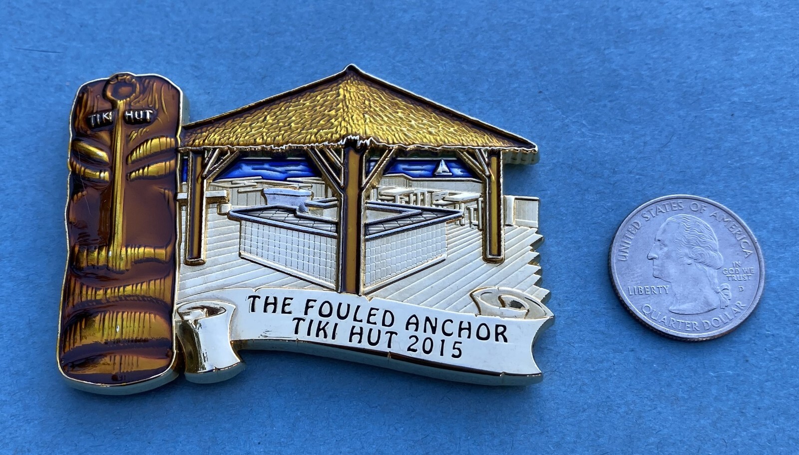 US NAVY CHALLENGE COIN - PENSACOLA AREA CPOA - TIKI HUT BAR CHIEF / CPO