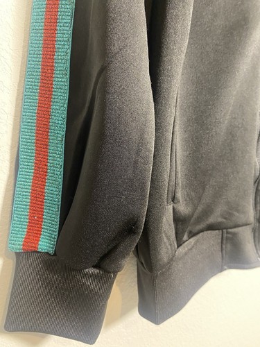 Chaqueta Ropa Hombre Reason Talla M - Nueva Sin Etiquetas Negro Rojo Verde Rayas Metálicas - Imagen 4 de 7