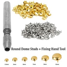 100pcs Spike Cone Dome Studs + 1pc Fixing Hand Tool for Jackets Jeans Crafts