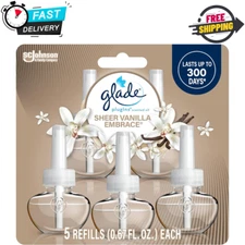 Glade PlugIns Refills Air Freshener Sheer Vanilla Embrace, 3.35 Fl Oz, 5 Count