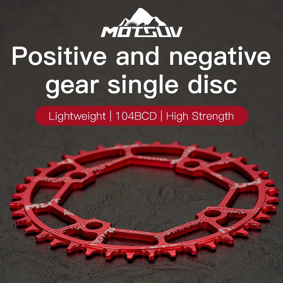 MTB Bicycle Crankset Round Wide Chainwheel 104BCD Wide Narrow Chainring 32T-52T - Image 2 of 4