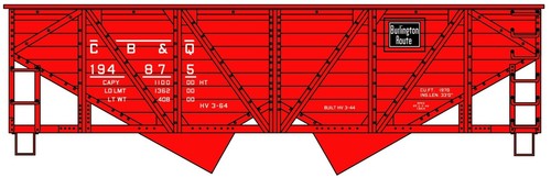 Accurail HO Scale Wood-Side Twin Hopper Kit - CB&Q - Picture 3 of 4