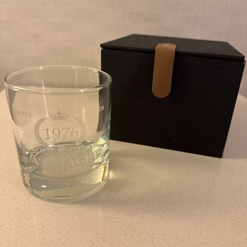 1976 Geburtstagsgeschenke für Männer Vintage Whiskey Glas 76 Neu offene Box - Bild 2 von 4
