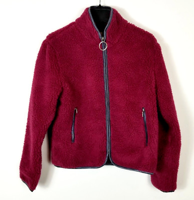 Ivory Ella Womens Purple  Long Sleeve Regular Fit Sherpa Full Zip Jacket Size S