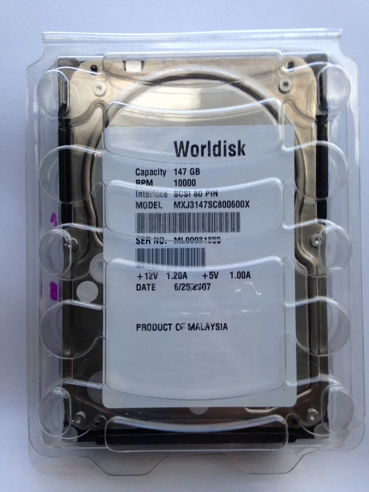 80 Pin Hard Drive Worldisk MXJ3147SC800600W 147 GB 10000 RPM SCSI - Image 2 of 4