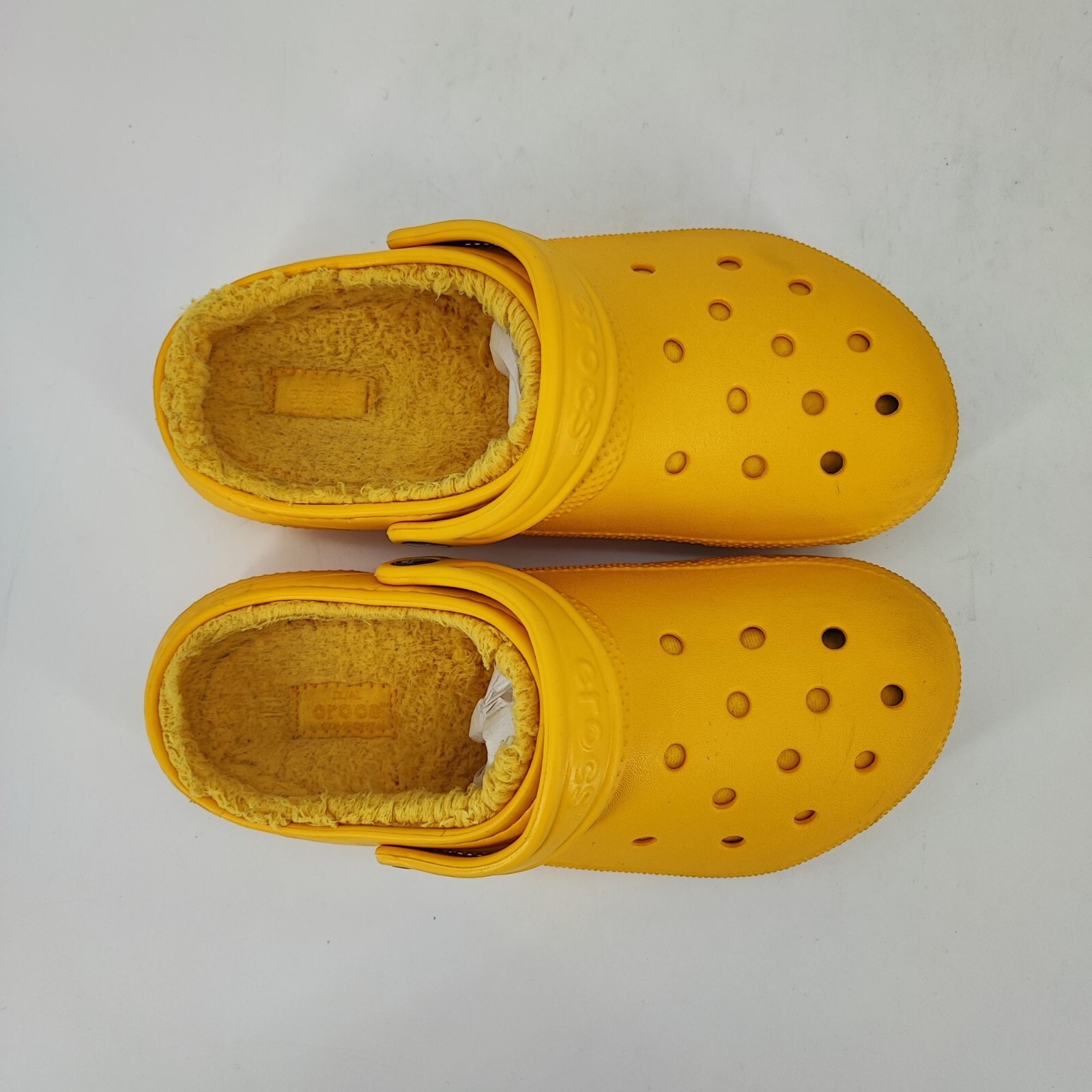 PANTOFOLA D’ORO Pantofole Crocs Classiche Donna Zoccoli Gomma Gialla Sfocata Taglia 8