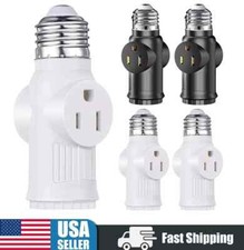 4 E26/E27 Light Socket to Plug Adapter 2/3 Prong Light Bulb Outlet Adapter US