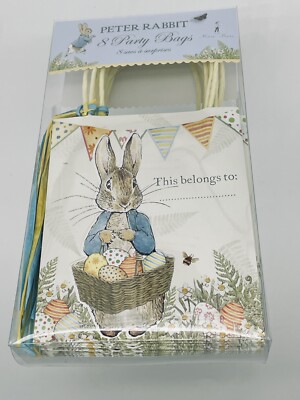 MERI MERI  PETER RABBIT 8 Party Bags Beatrix Potter Birthday Easter 5 X 6 NIP