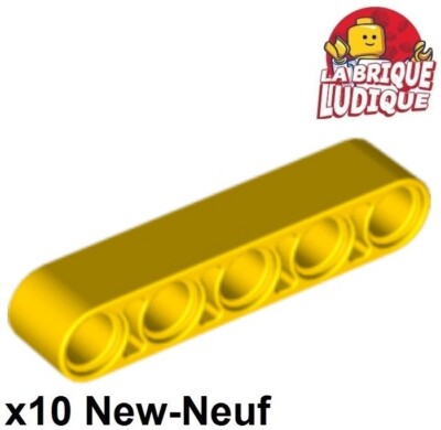Lego Technic 10x barre poutre Liftarm 1x5 thick épais jaune/yellow 32316 NEUF