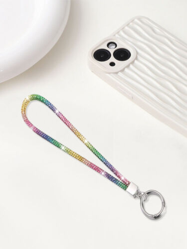 Bling Keychain Rhinestone Phone Lanyard Wrist Strap Hanging Cord Anti-lost Ropes - Picture 10 of 19