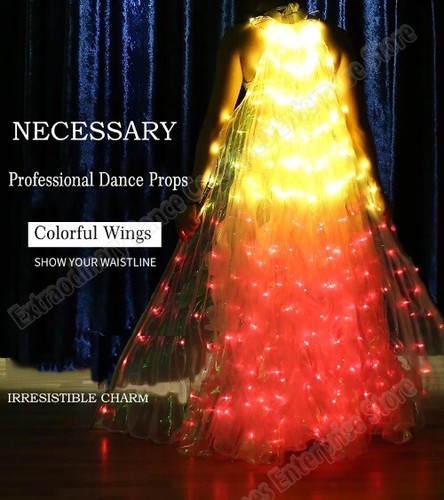 5 Modes LED Isis Wing Colorful Belly Dance Wing Led Accessory 360 Angel Sticks - Picture 9 of 18