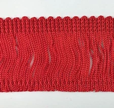 TRIMPLACE Cherry Red 2" Rayon Chainette Fringe - 9 Yards