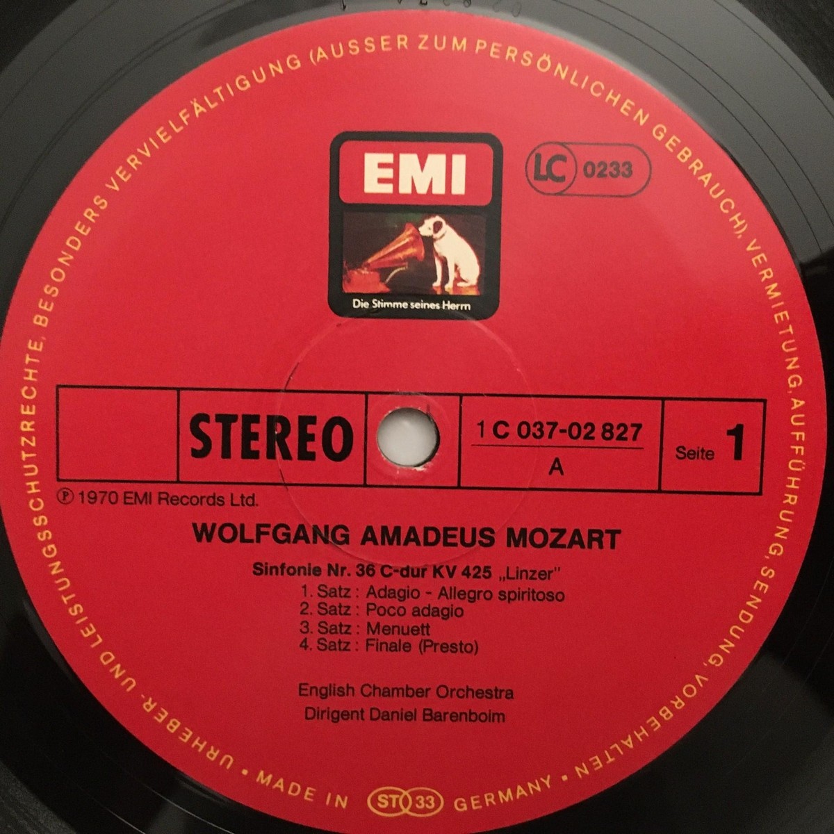 独LP Daniel Barenboim Mozart: Sinfonien Nr.33 B-dur Kv 319 Nr.36 C-dur Kv 425 Linzer 1C06302065 ELECTROLA /00260 Mozart, English Chamber Orchestra, Daniel Barenboim