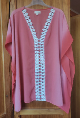Kleid, Strand, orange, naturweiße Spitze, Größe L/XL, von Beaches & Boho
