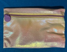 Ipsy Glam Bag Bag Only Iridescent with Purple Zipper 7" x 5"