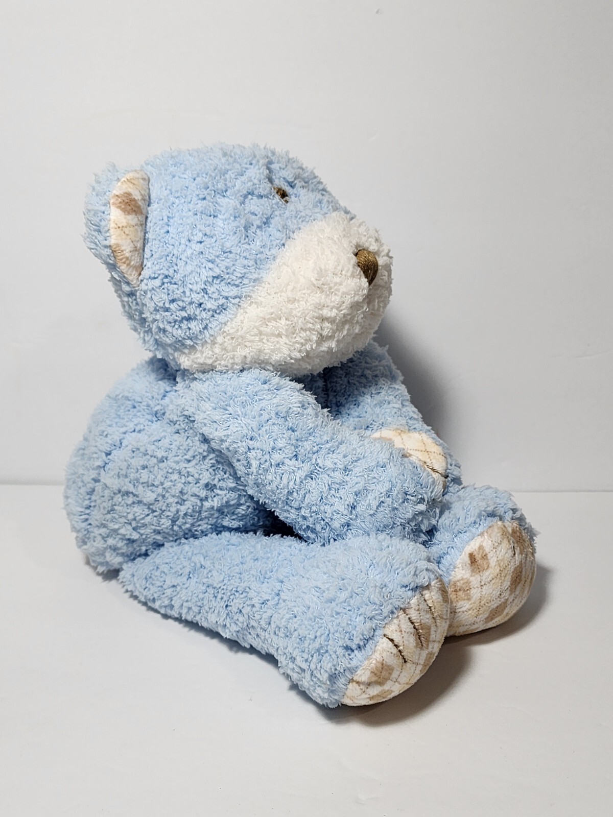 COCALO BABY BLUE & BROWN TEDDY BEAR CHAMOIS SOFT STUFFED ANIMAL PLUSH TOY 14"