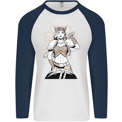 A Buchse Viking Shield Maiden Warrior Herren L/S Baseball Maglietta