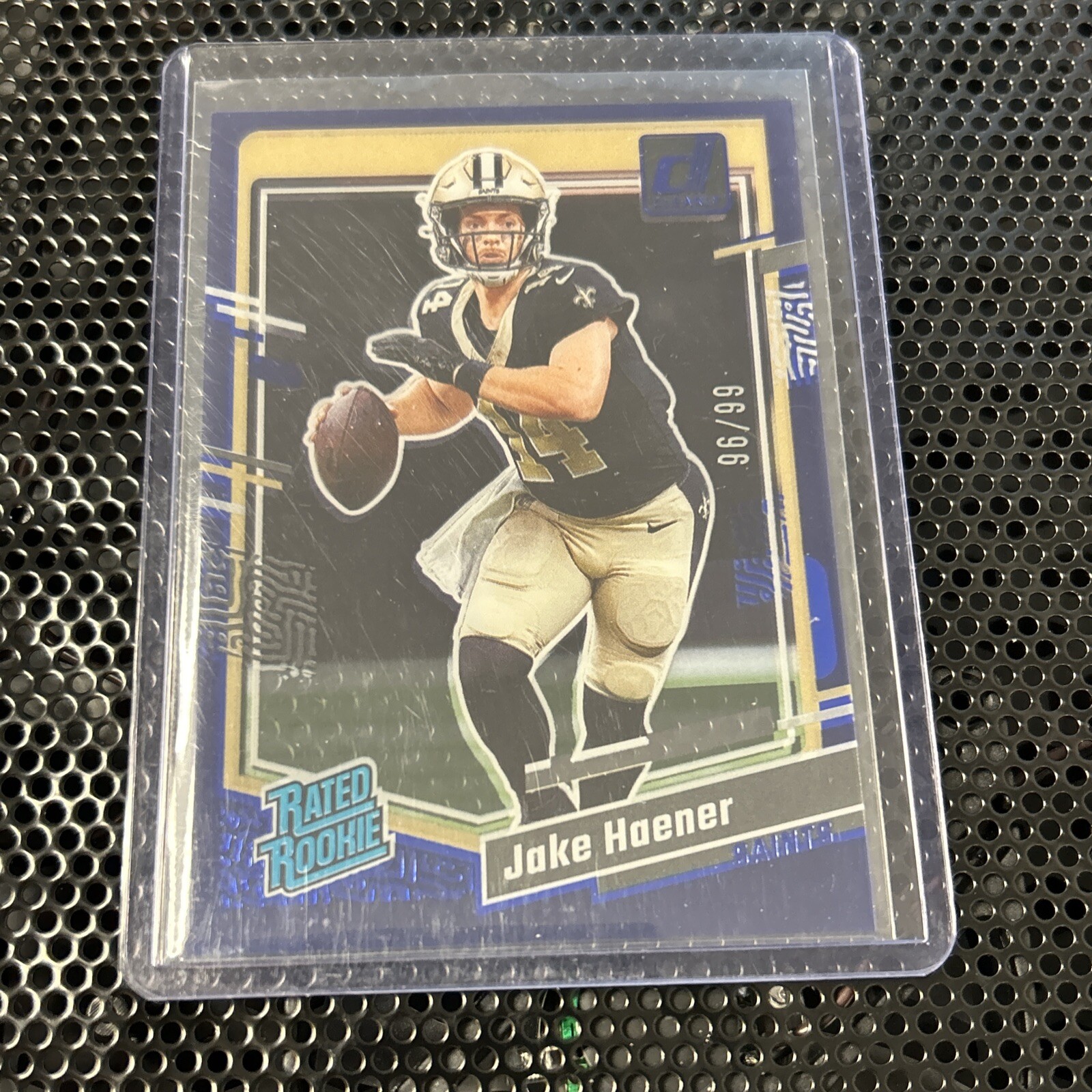 2023 Panini Clearly Donruss - Rated Rookie Blue #63 Jake Haener /99 (RC)