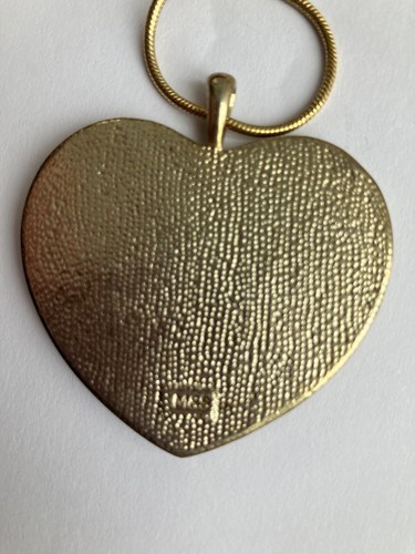 M&S Heart Shape Brown Enamel pendant necklace - Picture 3 of 4