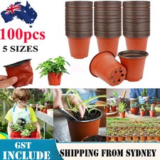 100x Plastic Plant Flower Garden Pots Nursery Seedlings Pot Growing Container AU