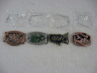 4 Patriotic Belt Buckles-USA-Dont Tread On Me-These Colors Dont Run-Land Of Free