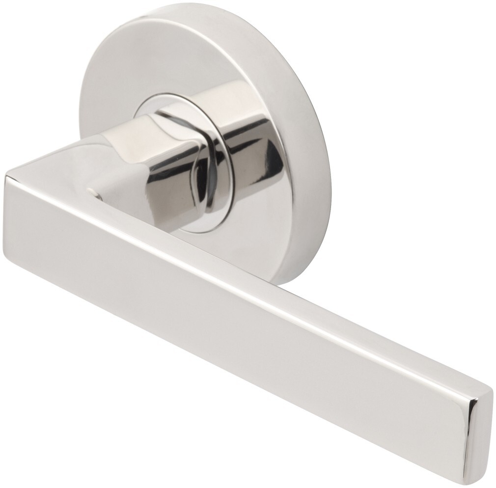 INOX Tokyo Privacy Door Lever Set with 2-3/4 Inch Backset and Round Rose-image