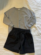 J.crew Crewcuts Set Black Shorts Gray Sweatshirt Boys 8-9