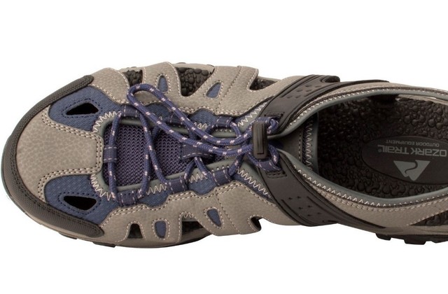 Mens LEATHER Dr Keller Wide Fit Sports Velcro Hiking Sandals Brown Size 9