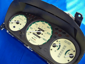 92-95 Automatic AT Honda Civic YELLOW Cluster White Face Glow Through Gauges