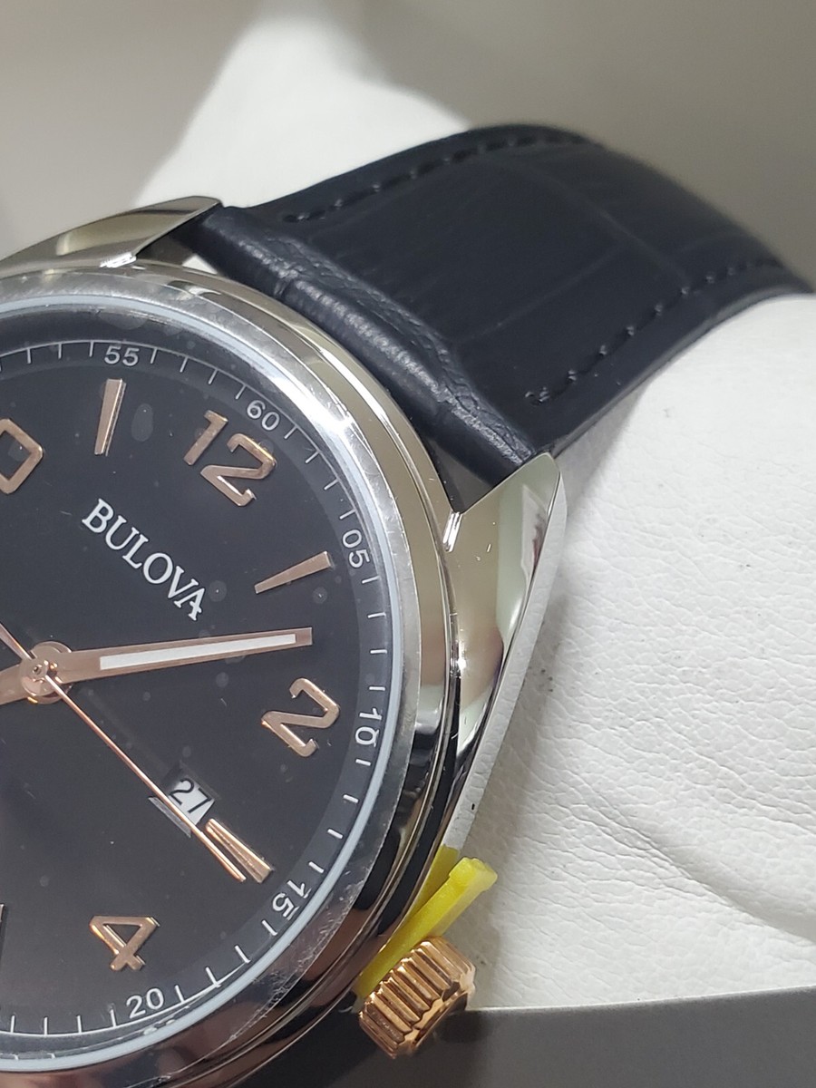 Bulova Men's Classic Calendar Quartz Luminous Black Leather Bulova Men's Classic Calendar Quartz Luminous Black Leather