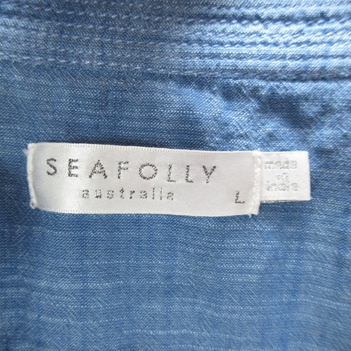 Chemise de plage Seafolly Boyfriend pour femme grande languette roulante bleu chambray - Photo 3/17
