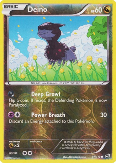 Deino 97/113 Reverse Holo Legendary Treasures Pokemon Card NM