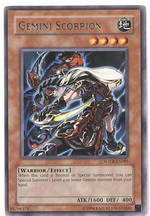 gemini yugioh cards Yu-Gi-Oh Card - SOVR-EN085 - GEMINI SCORPION (rare)