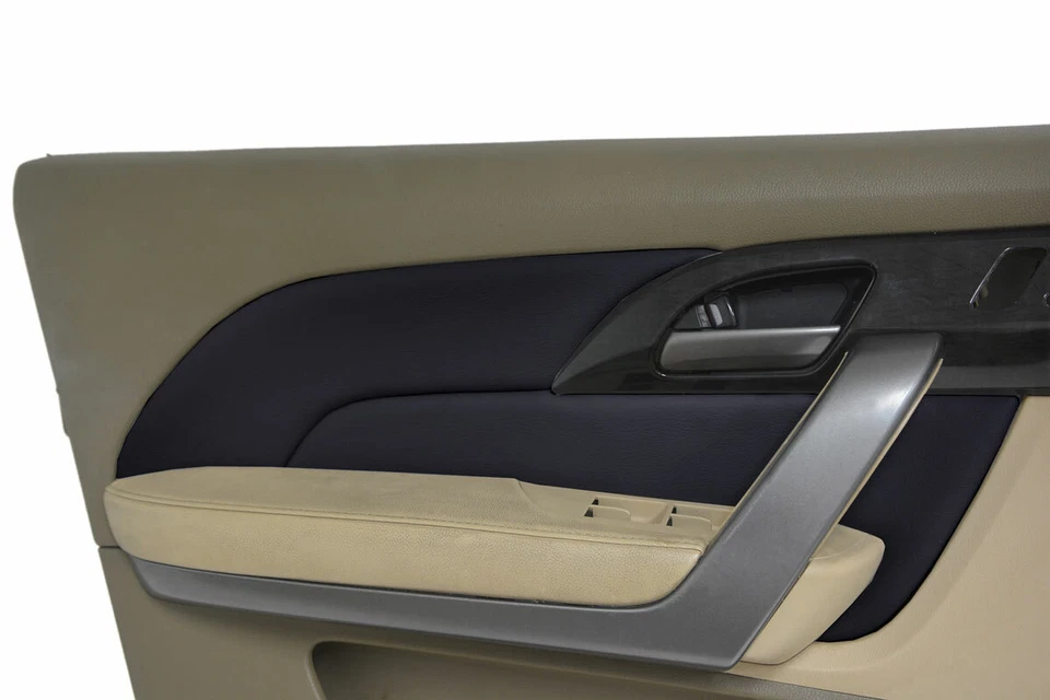 Compatível com 2007-2013 Acura MDX PVC couro sintético inserção porta painel capa preta - Imagem 3 de 4