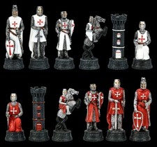 Figurines D'Échecs Set - Temple Chevalier Templier Croisé Veronese Hauteur 6-8